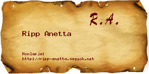 Ripp Anetta névjegykártya